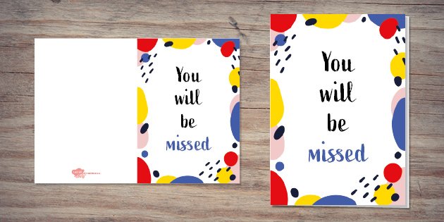 farewell card for teacher